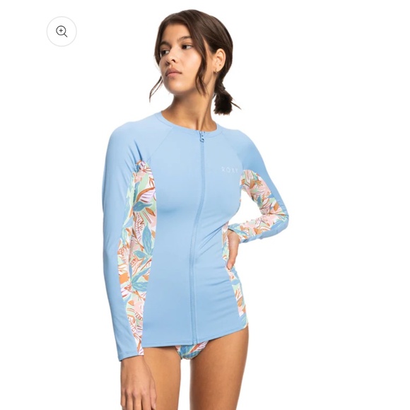 Roxy Women’s zip through long sleeve UPF50 Rash Guard - Picture 1 of 6